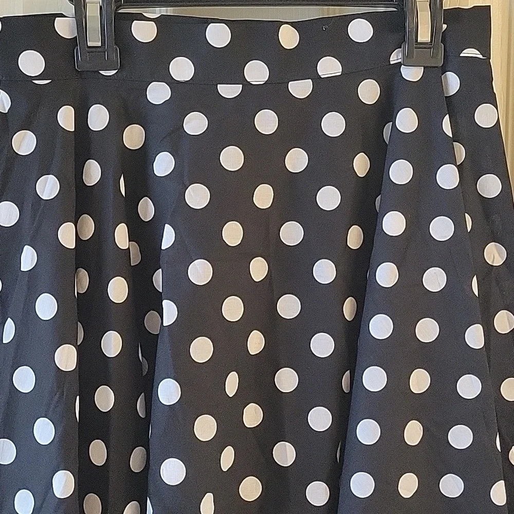 Polka Dot Flare Skirt - Black and White NWT